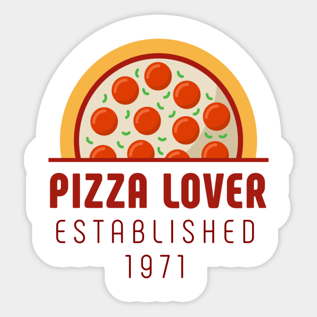 Pizza Lover est. 1971 50th Birthday Sticker by Adaba